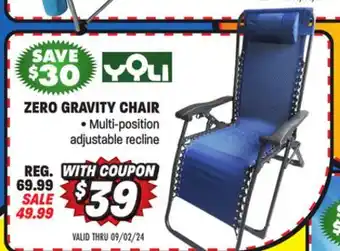 Big 5 Yoli Zero Gravity Chair offer