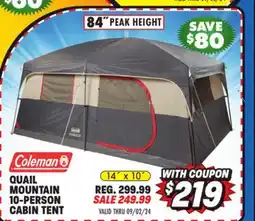 Big 5 Coleman Quail Mountain 10-Person Cabin Tent offer