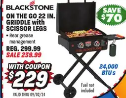 Big 5 Blackstone On The Go 22 Griddle with Scissor Legs offer