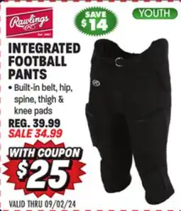 Big 5 Rawlings Integrated Youth Football Pants offer