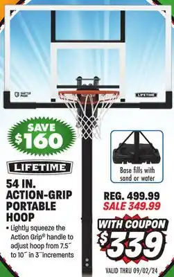 Big 5 Lifetime 54 Action Grip Portable Hoop offer