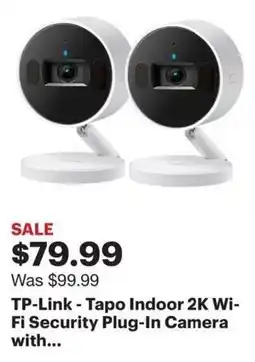 Best Buy TP-Link - Tapo Indoor 2K Wi- Fi Security Plug-In Camera with... offer