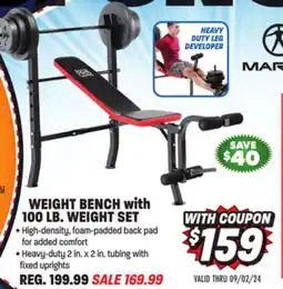 Big 5 Marcy Pro Weight Bench with 100-lb. Weight Set offer
