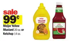 Meijer Meijer Yellow Mustard 20 oz. or Ketchup 14 oz offer