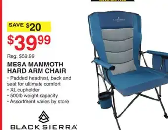 Dunham's Sports BLACK SIERRA MESA MAMMOTH HARD ARM CHAIR offer