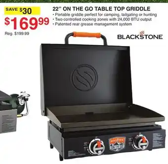 Dunham's Sports BLACKSTONE 22 ON THE GO TABLE TOP GRIDDLE offer