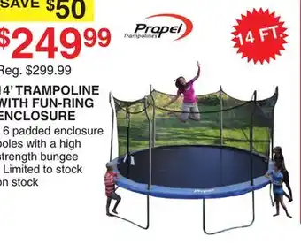 Dunham's Sports 14' TRAMPOLINE WITH FUN-RING ENCLOSURE offer