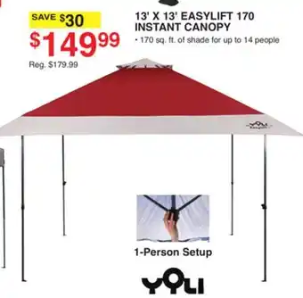 Dunham's Sports 13' X 13' EASYLIFT 170 INSTANT CANOPY offer