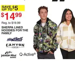 Dunham's Sports CANYON SHERPA LINED HOODIES FOR THE FAMILY Q offer