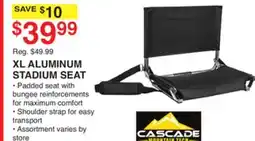 Dunham's Sports CASCADE MOUNTAIN XL ALUMINUM STADIUM SEAT offer