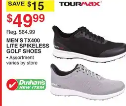 Dunham's Sports TOURMAX MEN'S TX400 LITE SPIKELESS GOLF SHOES offer