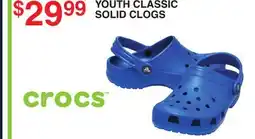 Dunham's Sports CROCS YOUTH CLASSIC SOLID CLOGS offer
