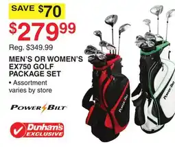 Dunham's Sports POWER BILT MEN'S OR WOMEN'S EX750 GOLF PACKAGE SET offer
