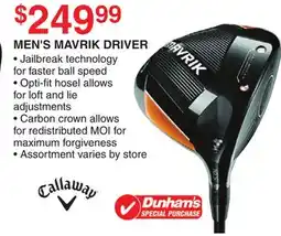 Dunham's Sports CALLAWAY MEN'S MAVRIK DRIVER offer