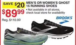 Dunham's Sports BROOKS MEN'S OR WOMEN'S GHOST 15 RUNNING SHOES offer