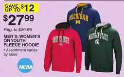 Dunham's Sports NCAA MEN'S, WOMEN'S OR YOUTH FLEECE HOODIE offer