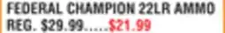 Dunham's Sports FEDERAL CHAMPION 22LR AMMO offer