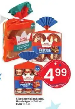 Albertsons King's Hawaiian Slider, Hamburger or Pretzel Buns offer