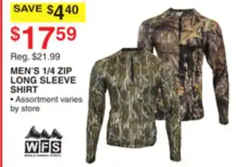 Dunham's Sports WFS MEN'S 1/4 ZIP LONG SLEEVE SHIRT offer