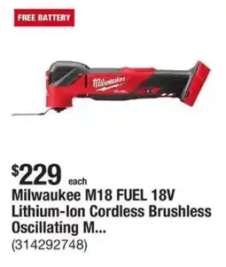 The Home Depot Milwaukee M18 FUEL 18V Lithium-Ion Cordless Brushless Oscillating M... offer
