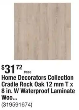 Home Decorators Collection Cradle Rock Oak 12 mm T x 8 in. W Waterproof Laminate Woo...