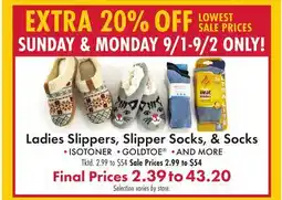 Boscov's Ladies Slippers, Slipper Socks, & Socks offer