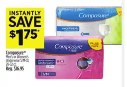 Dollar General Composure Men's or Women's Underwear S/M XL offer