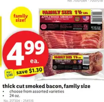 Lidl Thick cut smoked bacon, family size offer