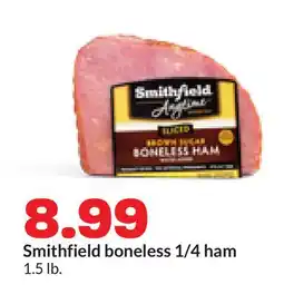 Hy-Vee Smithfield boneless 1/4 ham offer