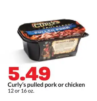 Hy-Vee Curly's pulled pork or chicken offer