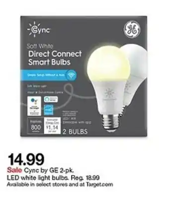 Target Cync By Ge 2-pk Led White Light Bulbe offer