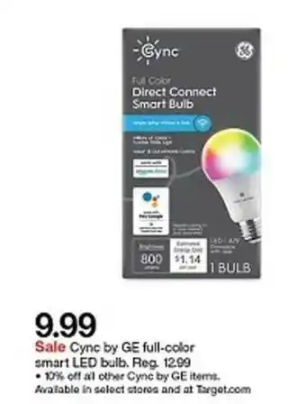 Target Cync By Ge Full-color Smart Led Bulb offer