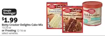 Fareway Betty Crocker Delights Cake Mix offer