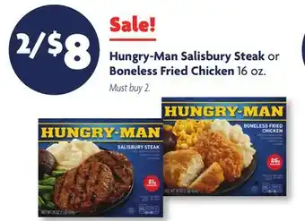 Family Dollar Hungry-Man Salisbury Steak or Boneless Fried Chicken offer