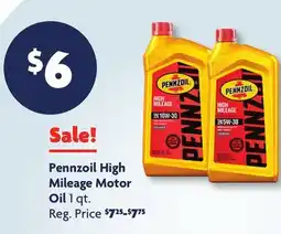 Family Dollar Pennzoil High Mileage Motor Oil offer