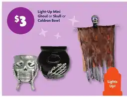 Family Dollar Light-Up Mini Ghoul or Skull or Caldron Bowl offer