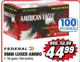 Big 5 Federal American Eagle 9mm Luger 100-Round Value Pack offer