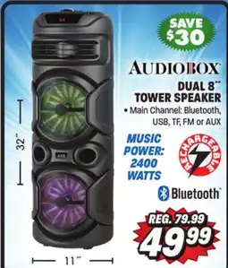 Big 5 Audiobox Dual 8 Woofer Rechargeable Tower Speaker offer