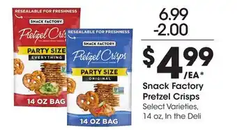 Ralphs Snack Factory Pretzel Crisps offer