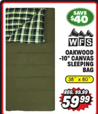 Big 5 World Famous Sports Oakwood -10° Canvas Sleeping Bag offer