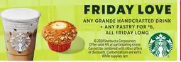 Vons ANY GRANDE HANDCRAFTED DRINK + ANY PASTRY offer