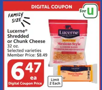 Albertsons Lucerne Shredded or Chunk Cheese offer