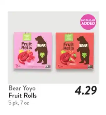 Fresh Thyme Bear Yoyo Fruit Rolls offer