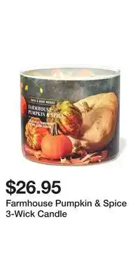 Bath & Body Works Farmhouse Pumpkin & Spice 3-Wick Candle offer