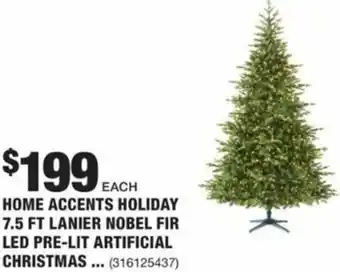 The Home Depot Home Accents Holiday 7.5 Ft Lanier Nobel Fir LED Pre-LIT Artificial Christmas Tree offer