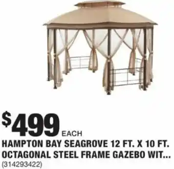 The Home Depot Hampton Bay Seagrove 12 Ft. X 10 Ft. Octagonal Steel Frame Gazebo offer