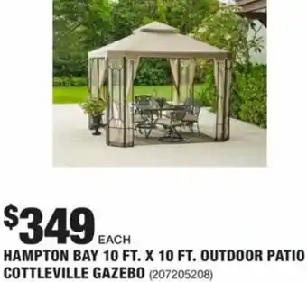 The Home Depot Hampton Bay 10 Ft. X 10 Ft. Outdoor Patio Cottleville Gazebo offer