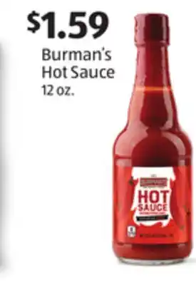 Aldi Burman's Hot Sauce offer