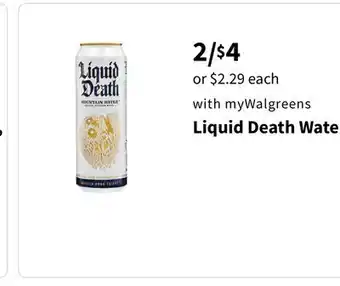 Walgreens Liquid Death Water offer