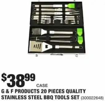 The Home Depot G&F Products 20 Pieces Quality Stainless Steel BBQ Tool Set offer